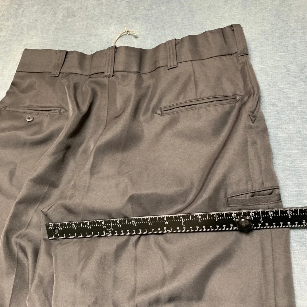 Mens Workwear Pants 38x32 Dark Brown Comfort Slash Pocket Straight Leg Outdoor